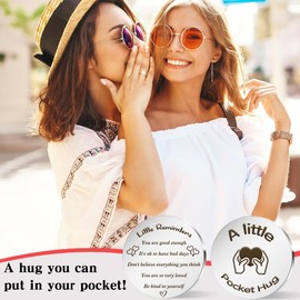 Friend Birthday Gifts Pocket Hug Token Birthday Gifts for Women Friend Gifts for Women Friendship with Leather Keychain Birthday Gifts for Friend Men Birthday Gifts for Girls Bestie Gifts for Women