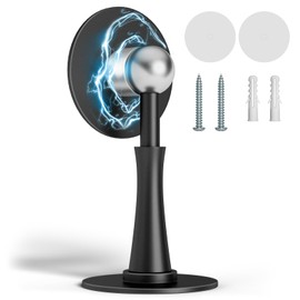 Strong Magnetic Door Stop, Aluminum Door Stoppers for Wall, Spring Shock Absorbent Technology Door Holder to Keep Door Open, Matte Black Door Stopper, Rust-Proof