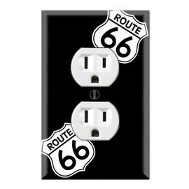 Graphics Wallplates - Route 66 Sign - Duplex Outlet Wall Plate Cover
