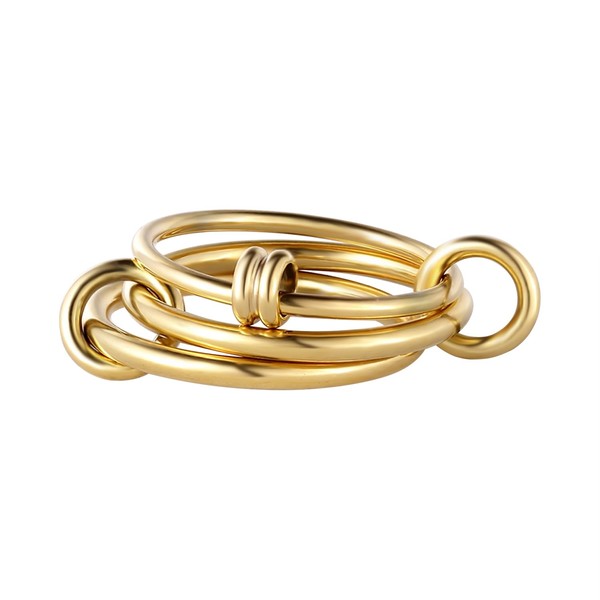 RAIFIN 14K Gold Plated Stackable Rings for Women - Waterproof