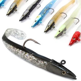 Jig Head Soft Plastic Fishing Lures with Hook Sinking Swimbaits for Saltwater and Freshwater (Pack of 10)