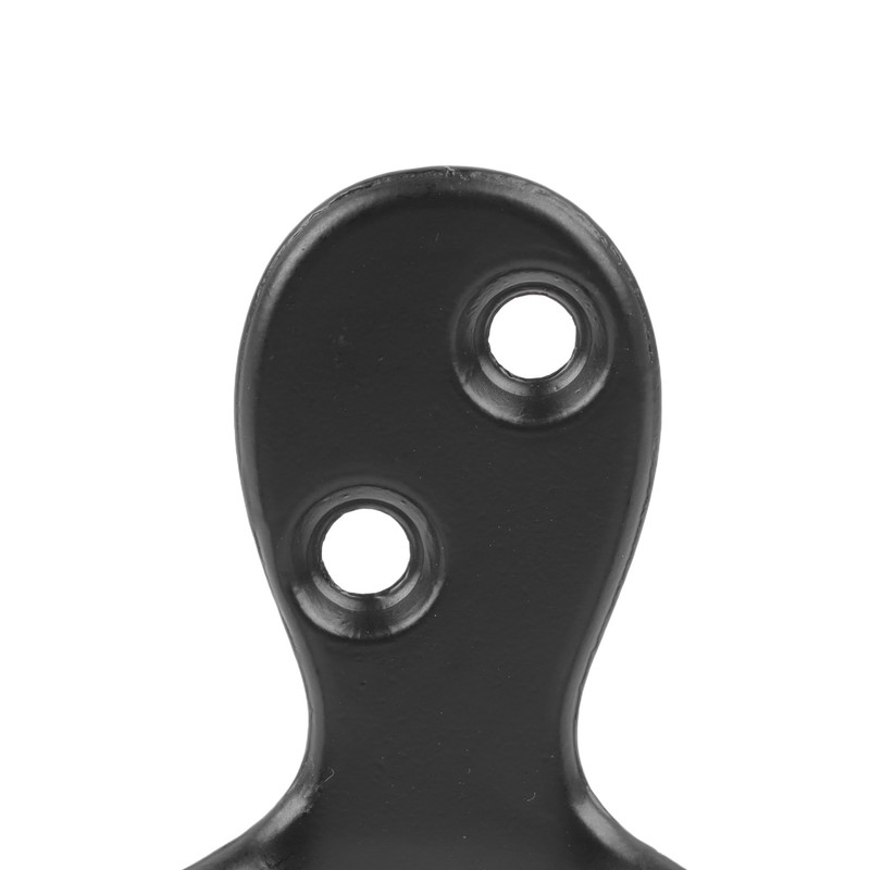 10pcs Black Double Prong Coat Hooks Wall Mounted Retro High