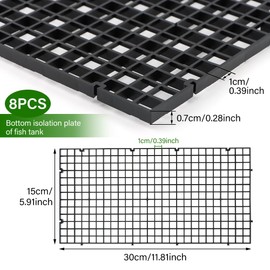 AUTUUCKEE 8 Pcs Aquarium Dividers, Fish Tank Divider, Aquarium Grid Plastic, Egg Crate Aquarium Isolation, Tank Dividers for DIY Filtration and Bottom Protections in Aquascaping, Separate the Fish