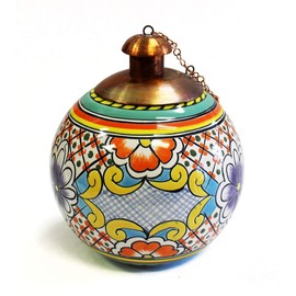 Hand Painted Mexican Table top Torch
