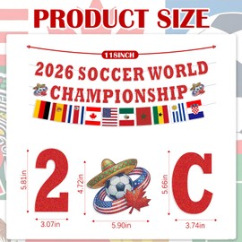 RAXFLY 2026 World Soccer Cup Flag Bunting Banner Decorations, 32 Countries International String Flags and Banner Set for Bar Club Sports Events, Classroom Decor, Garden Street and Outdoor Celebrations