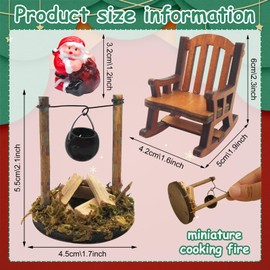 DOWNDRIFT Miniature Camp Fire, Miniature Dollhouse Accessories, Gnome Fireplace, Gnome Accessories, Miniature Christmas Campfire Accessories for Christmas Decoration