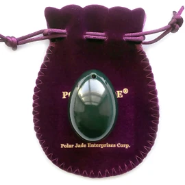 Jade Egg Made of 100% Natural and Genuine Nephrite Jade, Medium Size, Sideway Drilled