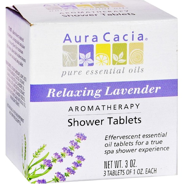 Aura Cacia Aromatherapy Shower Tablets, Relaxing Lavender 3 ea (Pack of 10)