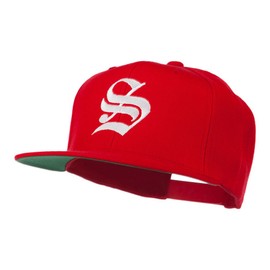 Old English S Embroidered Cap - Red OSFM