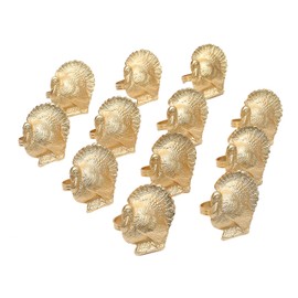 Juego de 12 servilleteros de pavo de oro para cenas, bodas, recepciones, reuniones familiares o uso diario. Establece tu estilo con accesorios de decoración de mesa de uso diario