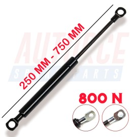 AUTORCE 800N Universal Gas Struts Springs M8 Eyelet Heads 200-250-300-350-400-450-500-550-600-650-700-750 mm Lift Support System - Force 800 (N) (550 MM) Black