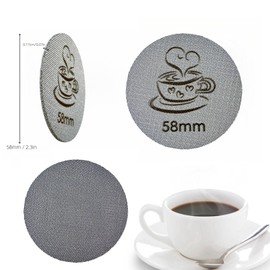 Espresso Puck Screen 58mm for Portafilter Basket, 1.7mm Thickness Made with 316 Stainless Steel, Coffee Machine Reusable Filter for Espresso Accessories (58mm *2)