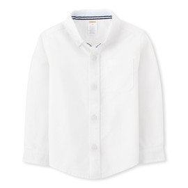 Gymboree,and Toddler Long Sleeve Button Up Dress Shirts,Cloud White,4T