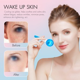 Bestauty 2PCS Ice Globes Face Cooling Massager Home Use Skin Care Cold Hot Massage Tools for Calm Skin Shrinks Pores Fade Fine Lines Reduce Puffiness