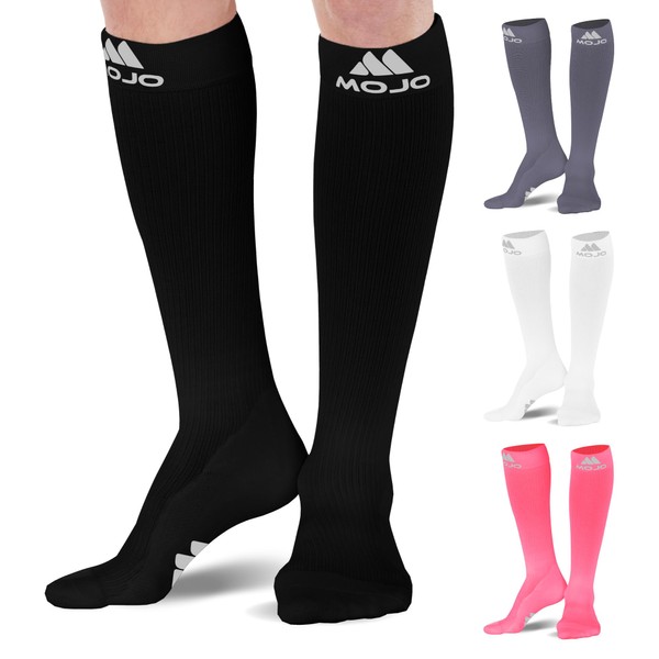 Mojo Premium Compression Socks - Boost Performance & Recovery with 20-30 mmHg Coolmax Support - Medical Quality Socks for Men & Women - Improve Circulation & Reduce Swelling - 1 Pair