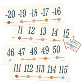 COCHIE Number Line Bulletin Board Border - 20 to 120 Classroom Decorations for Wall Total 34ft, Math Number Lines Border Strips Learning Poster Supplies for Students, Teachers (Beige)