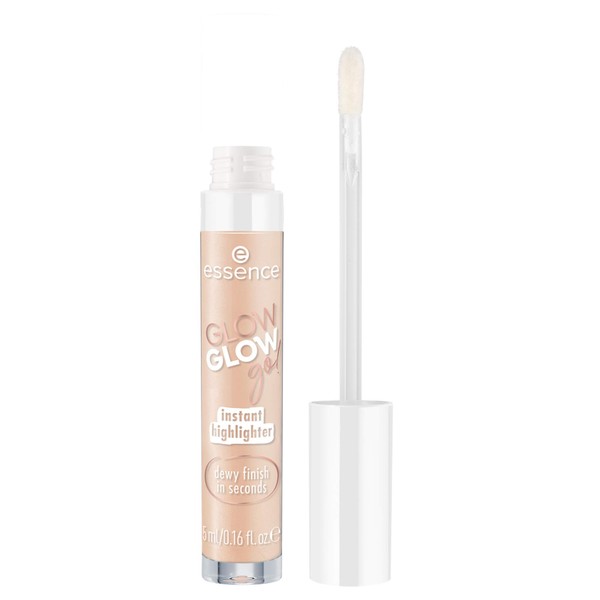 essence Glow Glow Go! Instant Highlighter, Finish in Seconds, No. 01 Fairy Lights, Nude, Instant Result, Radiant, Shiny, Vegan, Nanoparticles Free (5 ml)