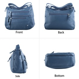 ELDA 10 Pockets Crossbody Purses for Women Medium Pocketbooks Lightweight Ladies Satchel Bag Multi Pocket Shoulder Handbag