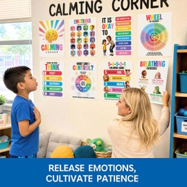 YUSPENYE 14pcs Calming Corner Posters, 11x14in SEL Classroom Decor