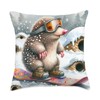 Mole Snowboarding With Goggles. Snowboard Snowboarder Rodent Throw Pillow