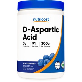 Nutricost D-Aspartic Acid (DAA) Powder 300G (Blue Raspberry) - Flavored D-Aspartic Acid Powder Supplement