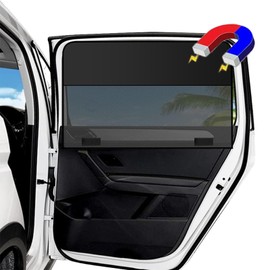 FINEVERNEK 2 Pieces Car Sun Shades for Side Windows with 10 Magnets, UV Protection, Can See View from the Window, Magnetic Anti-UV Car Sunshade