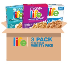 Quaker Mighty Life Multigrain Breakfast Cereal, 3 Flavor Variety Pack (3 Pack)