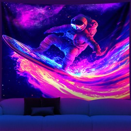 NYZE Astronaut Space Tapestry for Bedroom, Glow in the Dark Room Decor Wall Tapestries, Cool Galaxy Planet Wall Hanging, Wall Hanging for Men Guys Gamer Room Dorm Living Room 59in×51in