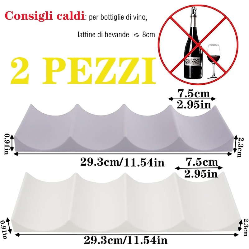 ZUYTOINS Fridge Bottle Holder with 4 Grooves Plastic Grey +