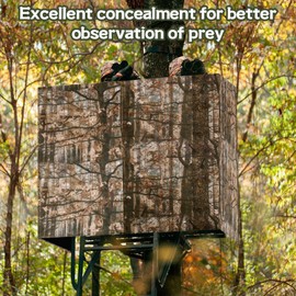 MADHOLLY Large 100" × 35.4" Tree Stand Blind with Magnetic Closure, More Silent- Tree Stand Cover for 2 Man Stand, Universal Camo Hunting Blind Tree Stand Accessories for Hunting Deer Turkey, Style 1