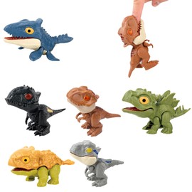 Diyxisk 6 Pieces Dino Bite Finger, Interesting Dinosaur Toy, Mini Dinosaur Figures, Beautiful Dino Hand Puppet, for Children, Boys and Girls, Birthday Gifts, Party Gifts (6 Styles)