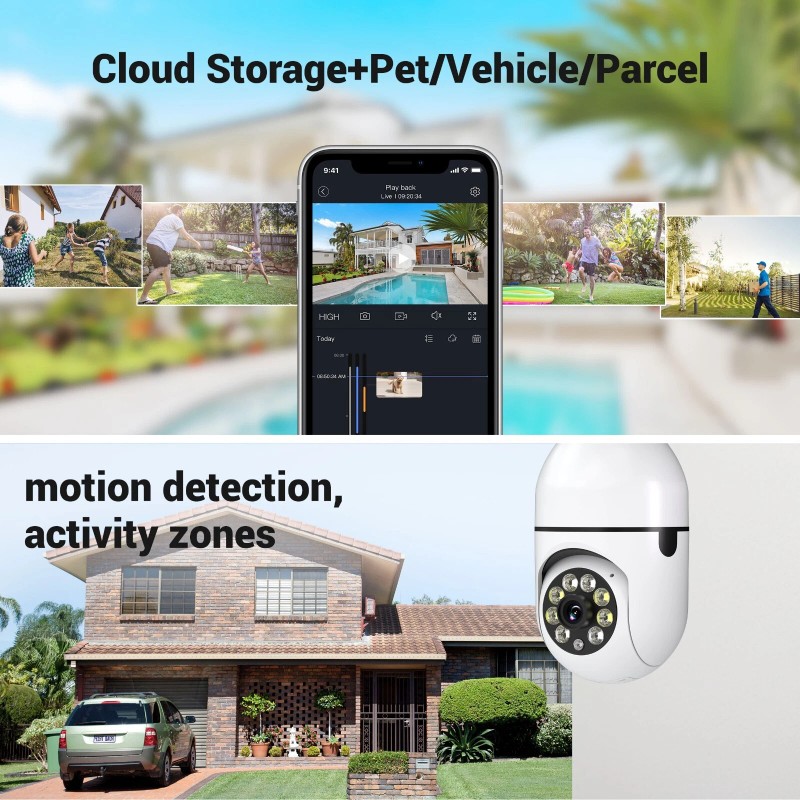 boykeep 3X 360° 1080P IP E27 Light Bulb Camera wifi