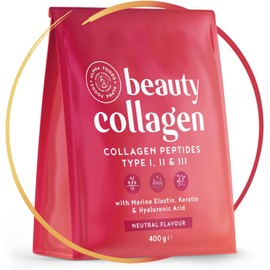 Alpha Foods Collagen Powder+Keratin+Hyaluronic Acid, Premium Collagen Hydrolysate, Peptides Type 1, 2 & 3, High Dose Collagen Powder, Tasteless, Made in Germany, 400 g