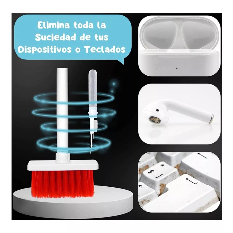Veraly Kit Cepillo Limpiador Teclado Multifuncional Audífonos 5en1