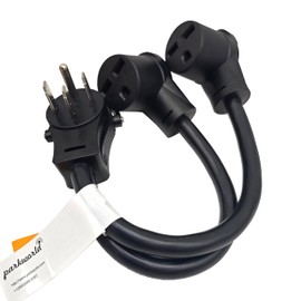 Parkworld 79315 V Splitter Cord 14-50P to (2) 6-30R, RV 50 AMP 4-Prong 14-50 Male Plug to NEMA (2) 6-30 Female Receptacle 250V 1.5FT