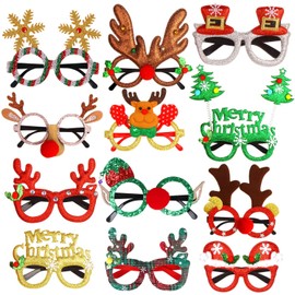 CCINEE Christmas Glasses Frames for Happy New Year Celebration, Holiday Costume Eyewear Supplies Decoration for Xmas Party