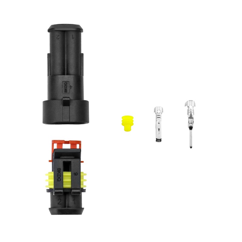QWORK® 10 pieces car plug waterproof connector 2 pin, cable