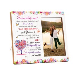 Friends Picture Frame, Friendship Photo Frame, Birthday Gifts For Women Friends Sisters, Good Friends Gifts For Christmas Graduation, A Truly Great Friend Is Hard To Find Frame For Home Decor -15