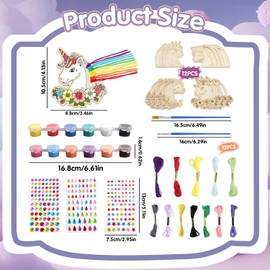 Demarsen Pack of 12 Unicorn Wooden Craft Set, Unicorn Children's Birthday Crafts, DIY Unicorn Decoration, Children's Birthday Party for Children's Room, Painting Party, Birthday Party, Garland