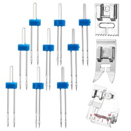 9Pcs Twin Needles for Sewings Machines with 3 Piece Different Presser Foot Sewing Supplies Stretch Needles for Sewings Machine Double Twin Needle Pin for Household Sewing Machine 3 Size 2/90 3/90 4/90