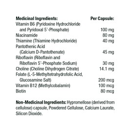THORNE Thorne B-Complex #6 (formerly Multi-B #6) - Active Forms of Essential B Vitamins with Extra B6 as Pyridoxine and Pyridoxal 5'-phosphate - 60 Capsules