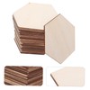 OHPHCALL 100pcs Unfinished Wooden Hexagon Slices Hexagon Shape Blanks for