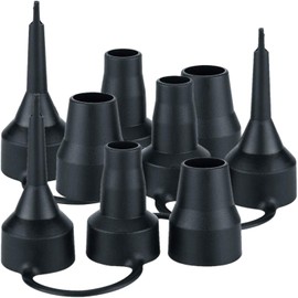 OIIKI 3 Set Replacement Nozzles, Plastic Pump Nozzles, 3 Size for Air Bed, Air Pump Nozzles for Inflatables, Air Mattress, Black