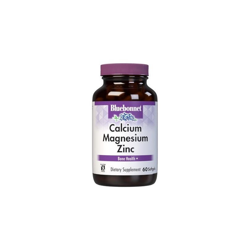 BlueBonnet Calcium Magnesium Zinc Softgels, 60 Count