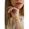 POTESSA Thin Open Cuff Bracelet for Women 18K Gold Plated