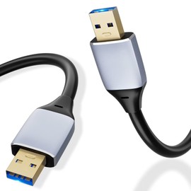 USB to USB 3.0 Cable, 6ft 5 Gbps SuperSpeed Data Transfer, USB A to A Male to Male Cable, Compatible with KVM Switche, Industrial Equipment, Double USB Cord, Ideal for Data Bridging and Lab Device