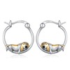 Beagle Earrings 925 Sterling Silver Beagle Hoop Earrings Cute Dog