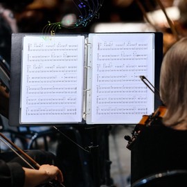 Sheet Music Folder, Choir Holder, Sheet Music Organizer, Sheet Music Binder, for Choir Singer, Stage Performance Letter Size Music Binder 40 Pages Capacity Writable Choir Folder (Black)