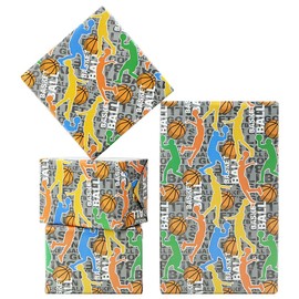 Geluode Basketball Wrapping Paper, Sports Theme Gift Wrapping Paper 4 Sheets 20x28 inches per Sheet, Birthday Gift Wrap for Boys Kids Men Basketball Lover Birthday Holiday
