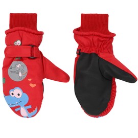 GEKMOR Kids Ski Gloves,Warmest Waterproof and Breathable Winter Snow Gloves for Cold Weather,Kids Boy Girls Winter Warm Mittens Snowproof Thermal Gloves Aged 4-8(navy blue) (Red)